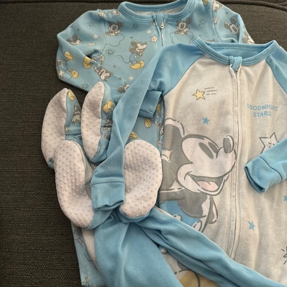 Disney Other - DISNEY MICKEY FOOTIE SLEEPERS BUNDLE